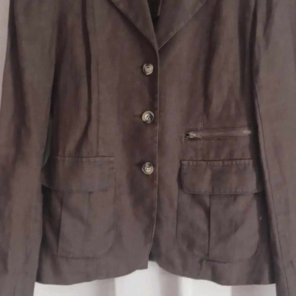 Herry Linen Brown Lightweight Summer Blazer Women's Size 36 Minimalist Capsule